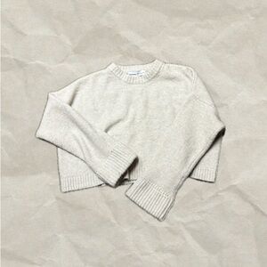 pull&bear cream cropped sweater